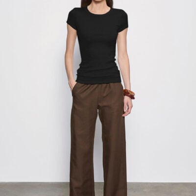 Enza Costa Twill Everywhere Pant | Chocolate - Image 1