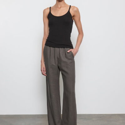 Enza Costa Twill Everywhere Pant | Black Olive - Image 1