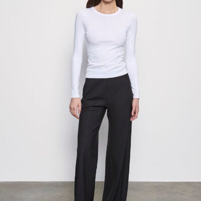 Enza Costa Twill Bias Pant | Black - Image 2