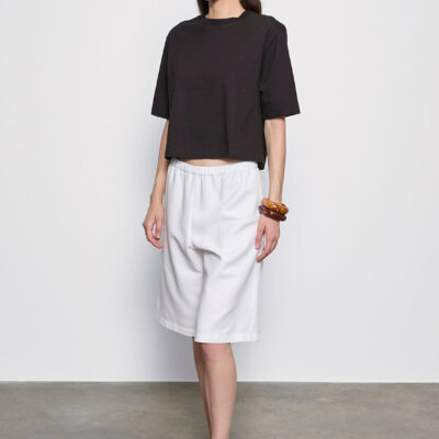 Enza Costa Twill Bermuda Short | Off White - Image 2