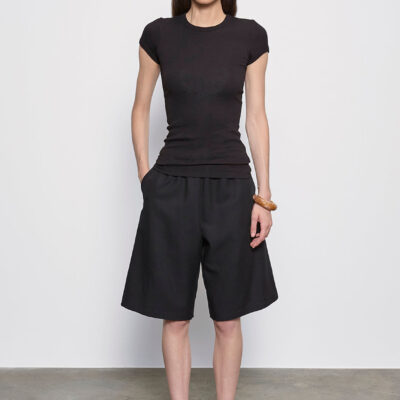 Enza Costa Twill Bermuda Short | Black - Image 1
