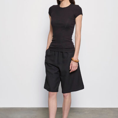 Enza Costa Twill Bermuda Short | Black - Image 2