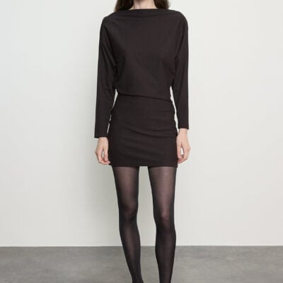 Enza Costa Supima Structured Jersey Dolman Curve Dress | Black - Image 1
