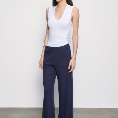 Enza Costa Supima Cotton Soft Everywhere Pant | Dark Navy - Image 2