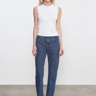 Enza Costa Supima Cotton New Classic Sleeveless Tee | White - Image 2