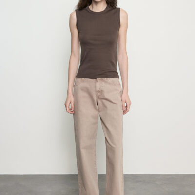 Enza Costa Supima Cotton New Classic Sleeveless Tee | Espresso - Image 2