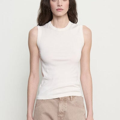Enza Costa Supima Cotton New Classic Sleeveless Tee | Cloud - Image 1
