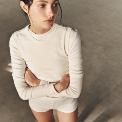 Enza Costa Supima Cotton New Classic Sleeveless Tee | Cloud - Image 2