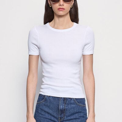 Enza Costa Supima Cotton New Classic S/S Tee | White - Image 1