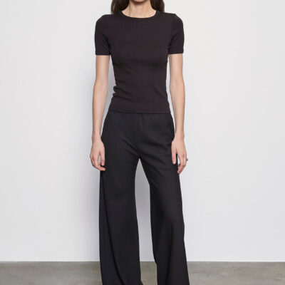 Enza Costa Supima Cotton New Classic S/S Tee | Black - Image 2