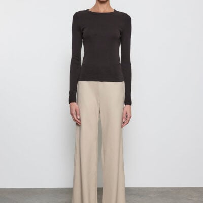 Enza Costa Supima Cotton New Classic L/S Tee | Black - Image 2
