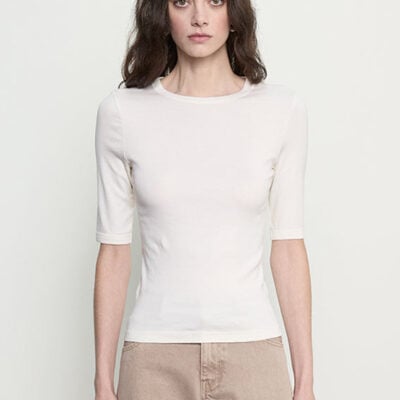 Enza Costa Supima Cotton New Classic Half Sleeve Tee | Cloud - Image 1