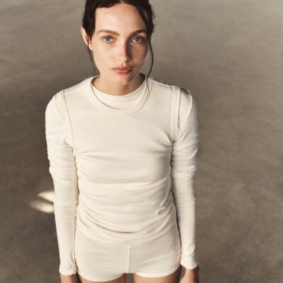 Enza Costa Supima Cotton New Classic Half Sleeve Tee | Cloud - Image 2