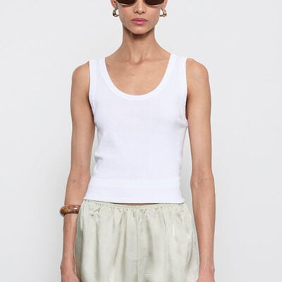 Enza Costa Supima Baby Rib Tank | White - Image 1