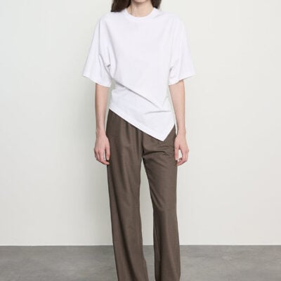 Enza Costa Suiting Everywhere Pant | Brown Heather - Image 1