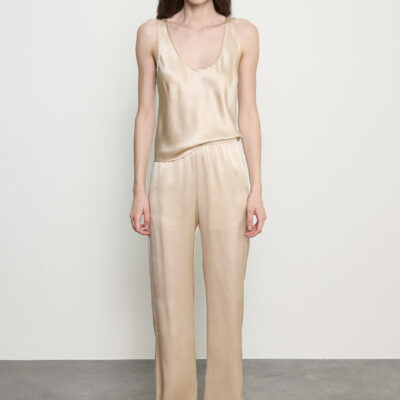 Enza Costa Silk Satin Everywhere Pant | Alabaster - Image 1