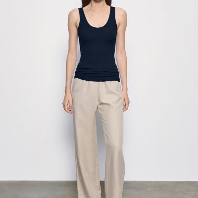 Enza Costa Silk Rib Tank | Indigo - Image 2