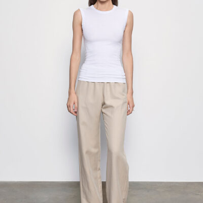 Enza Costa Silk Rib Sleeveless Tank | White - Image 2