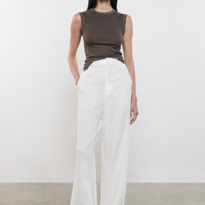 Enza Costa Silk Rib Sleeveless Tank | Shiitake - Image 2