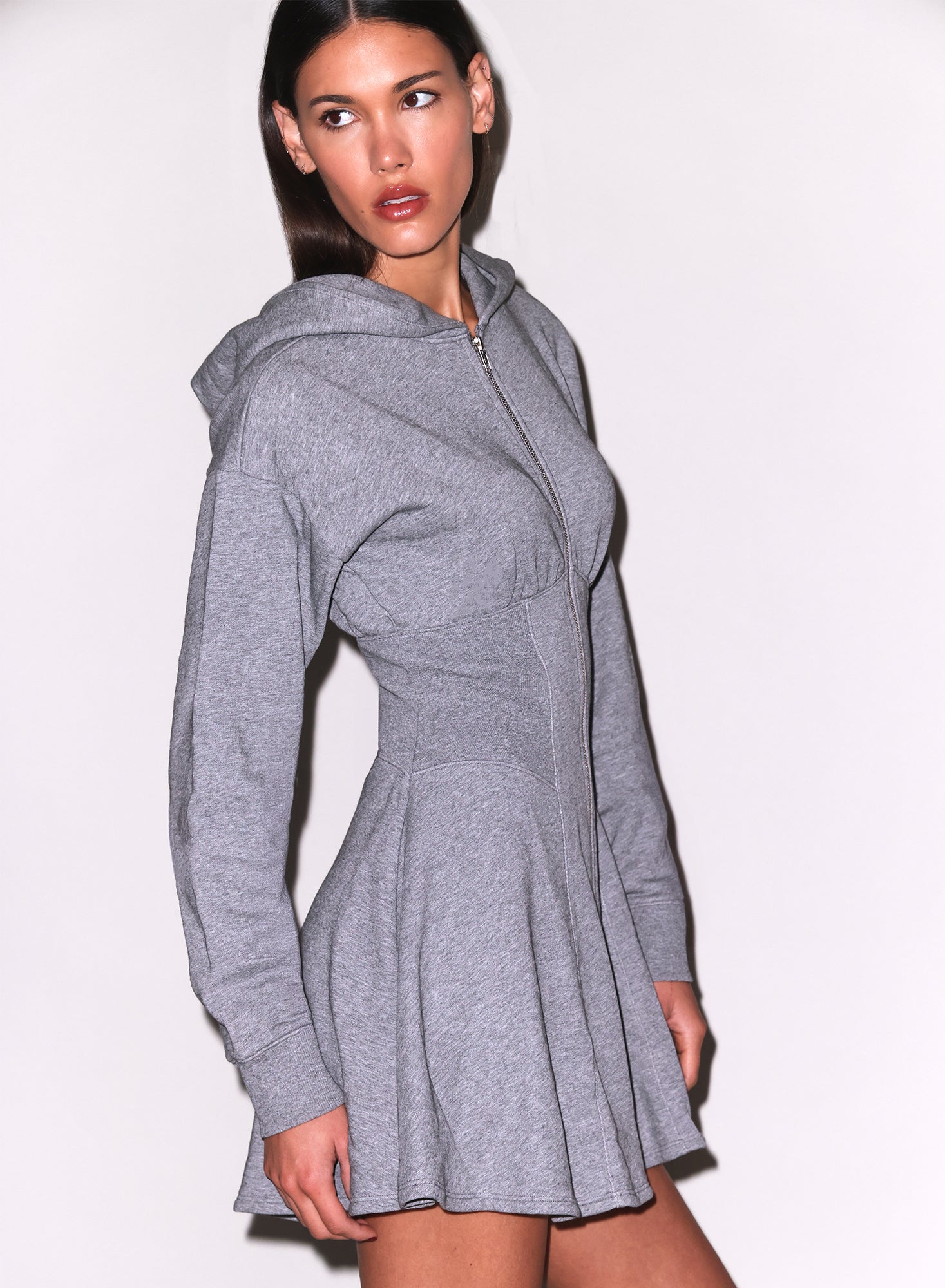 MNFDM140826065934021_2 fleur du mal Unzip Me Hoodie Dress - Image 2