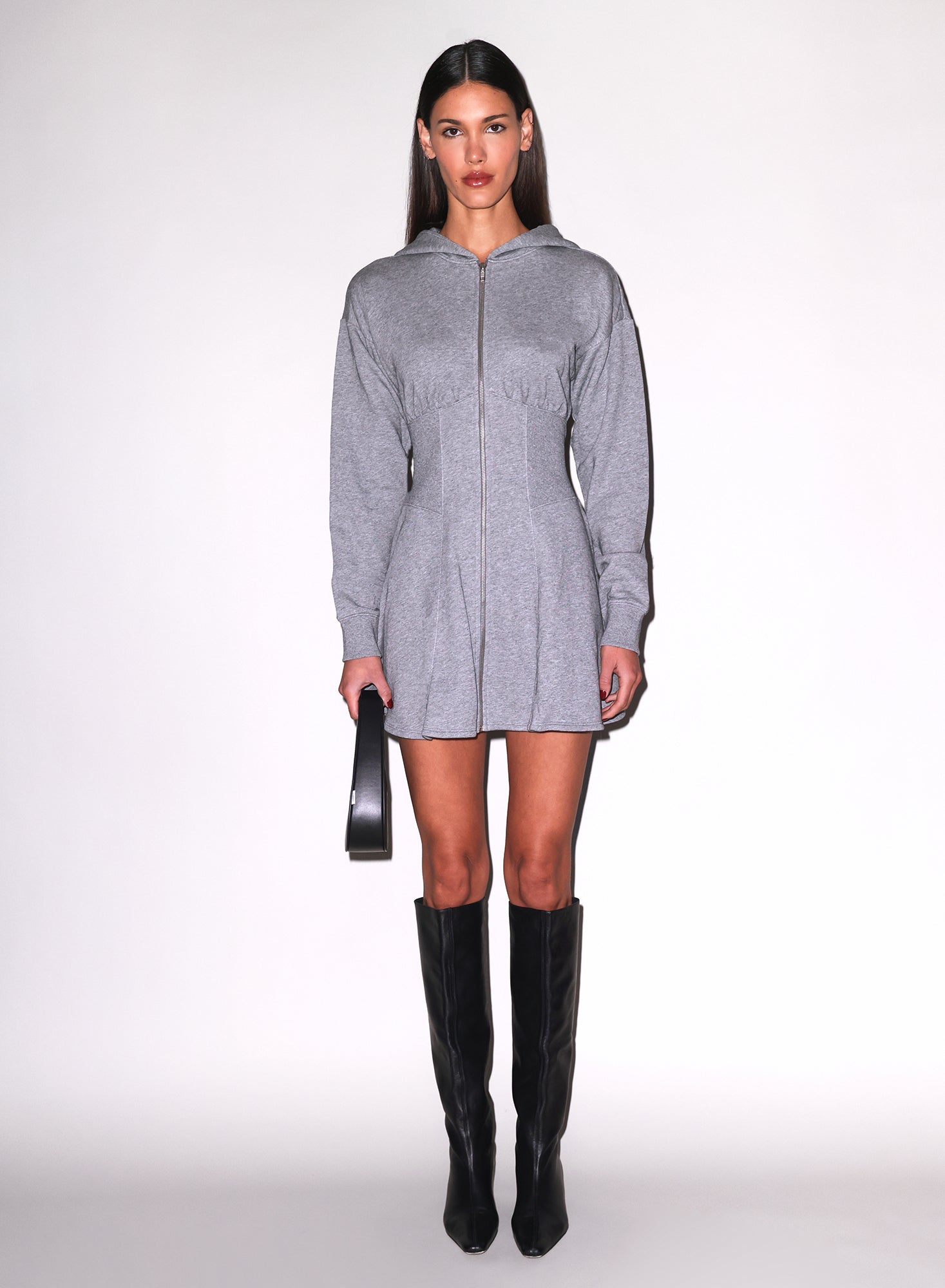 MNFDM140826065934021_3 fleur du mal Unzip Me Hoodie Dress - Image 3