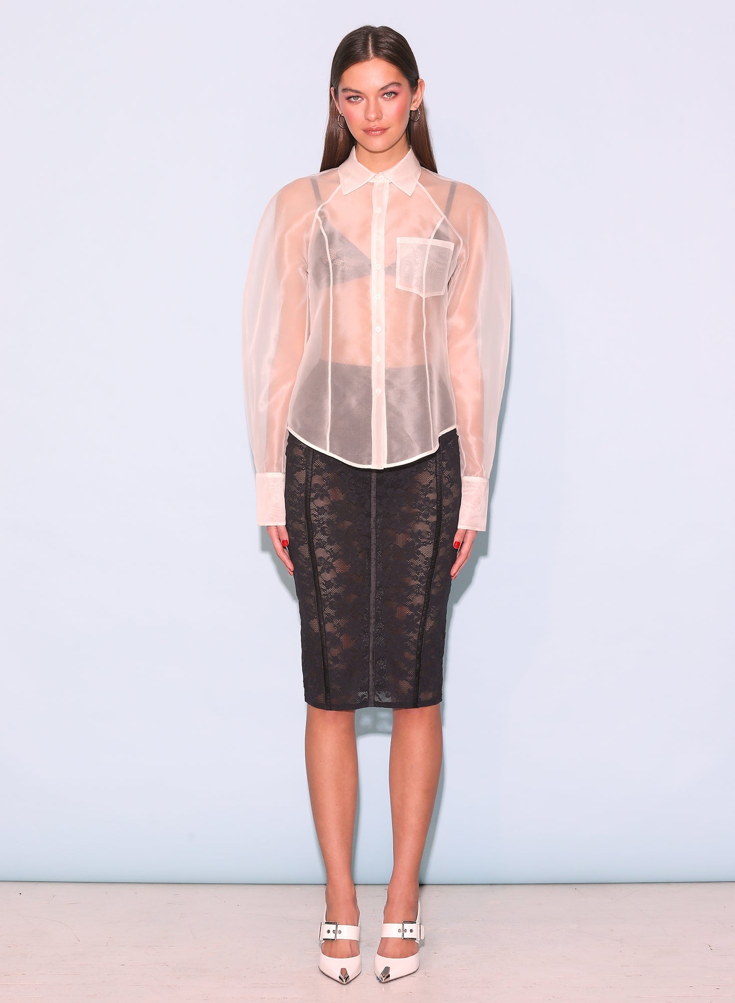 fleur du mal Silk Organza Button Down - Image 1