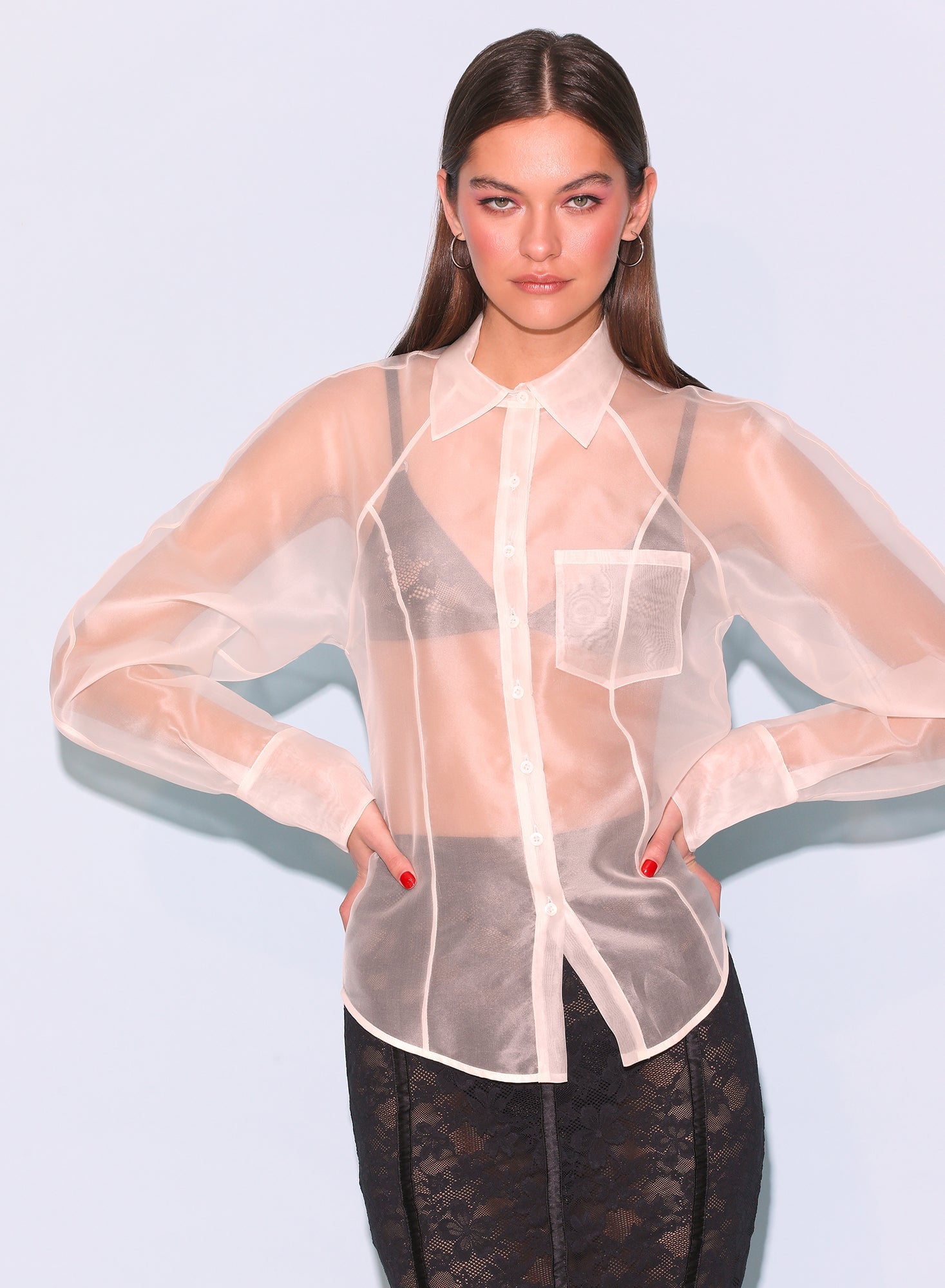 fleur du mal Silk Organza Button Down - Image 3