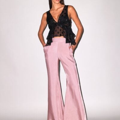 fleur du mal Silk Dot Ruffle Top - Image 2