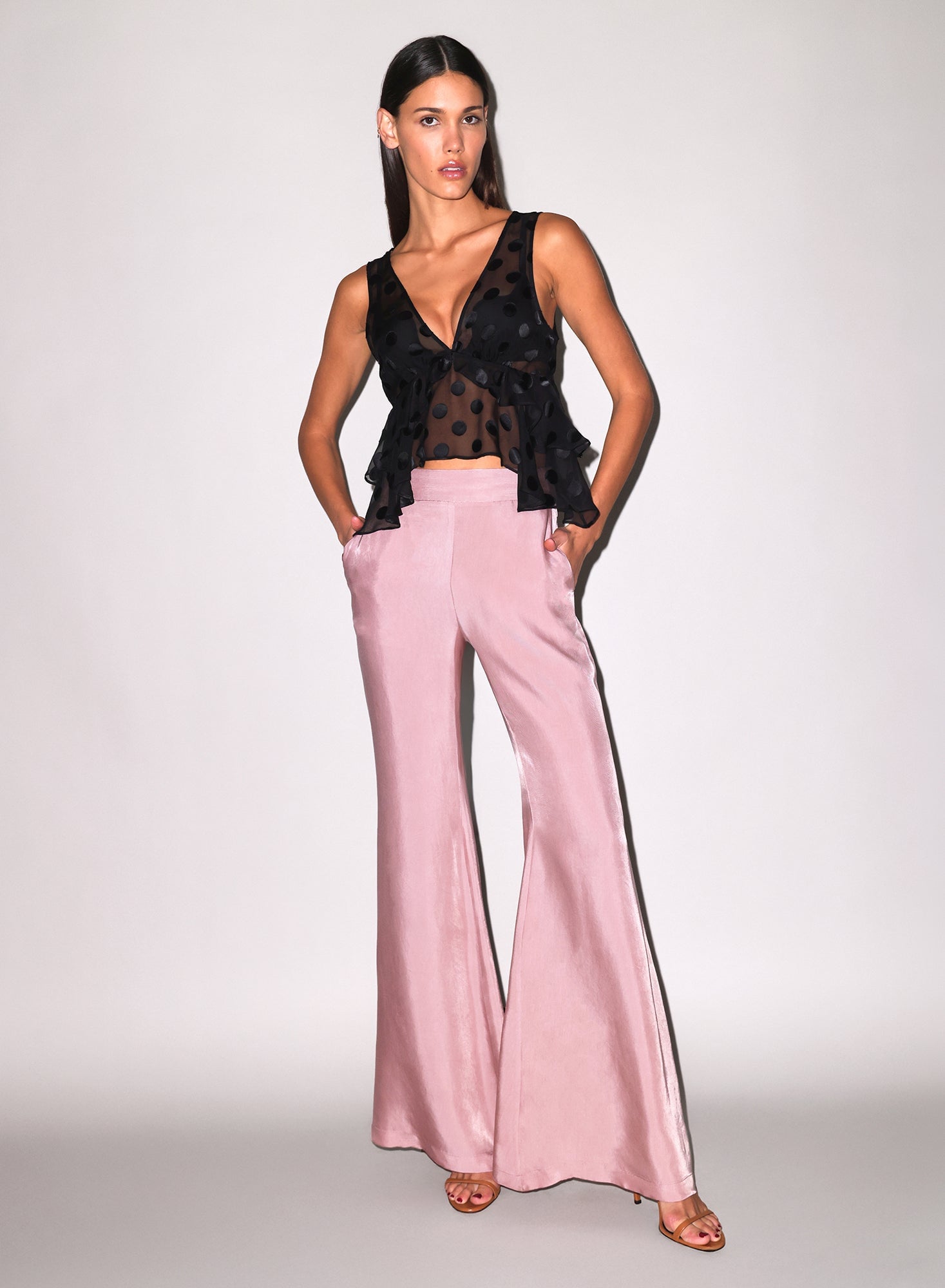 fleur du mal Silk Dot Ruffle Top - Image 2