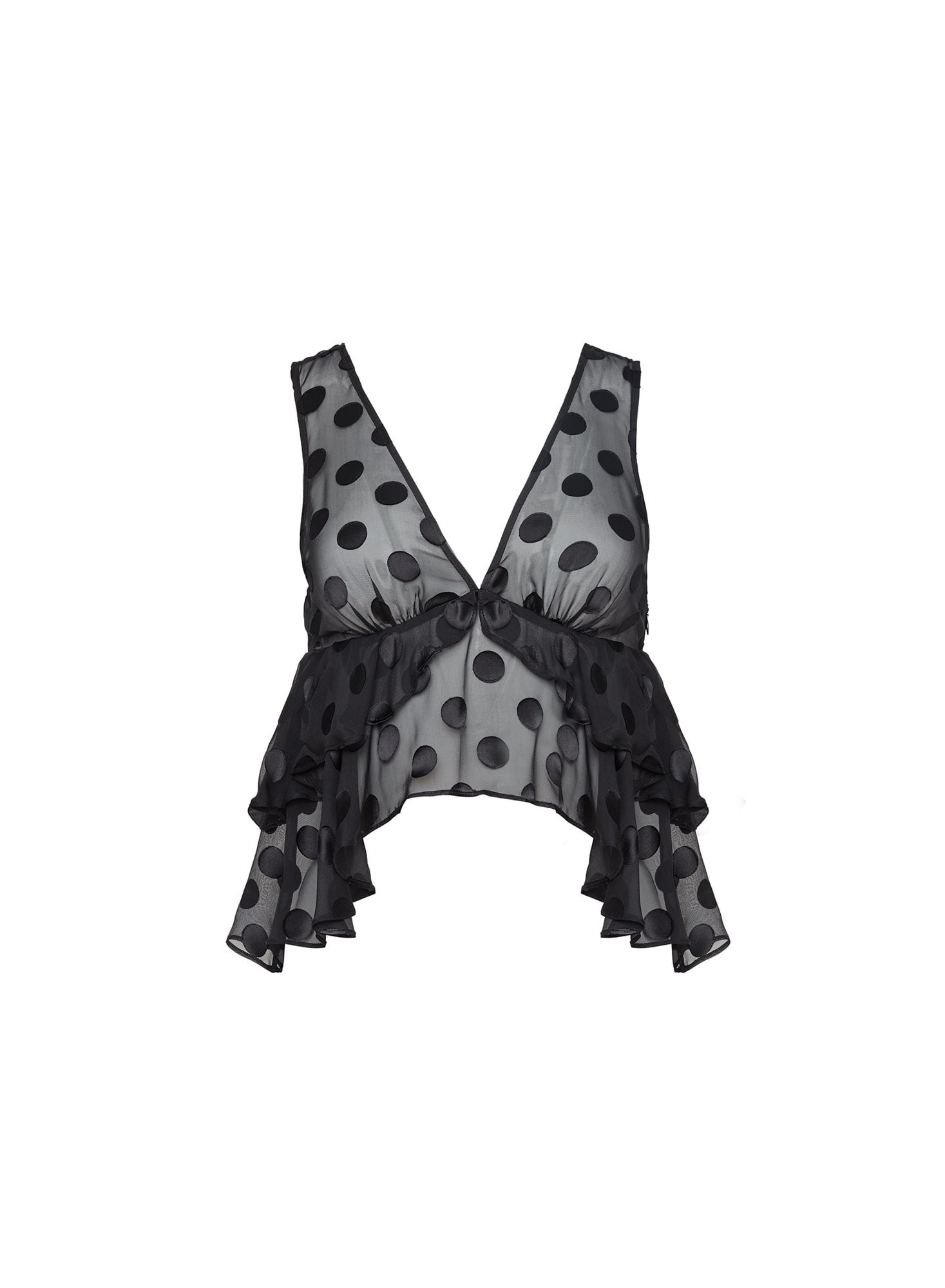 fleur du mal Silk Dot Ruffle Top - Image 3