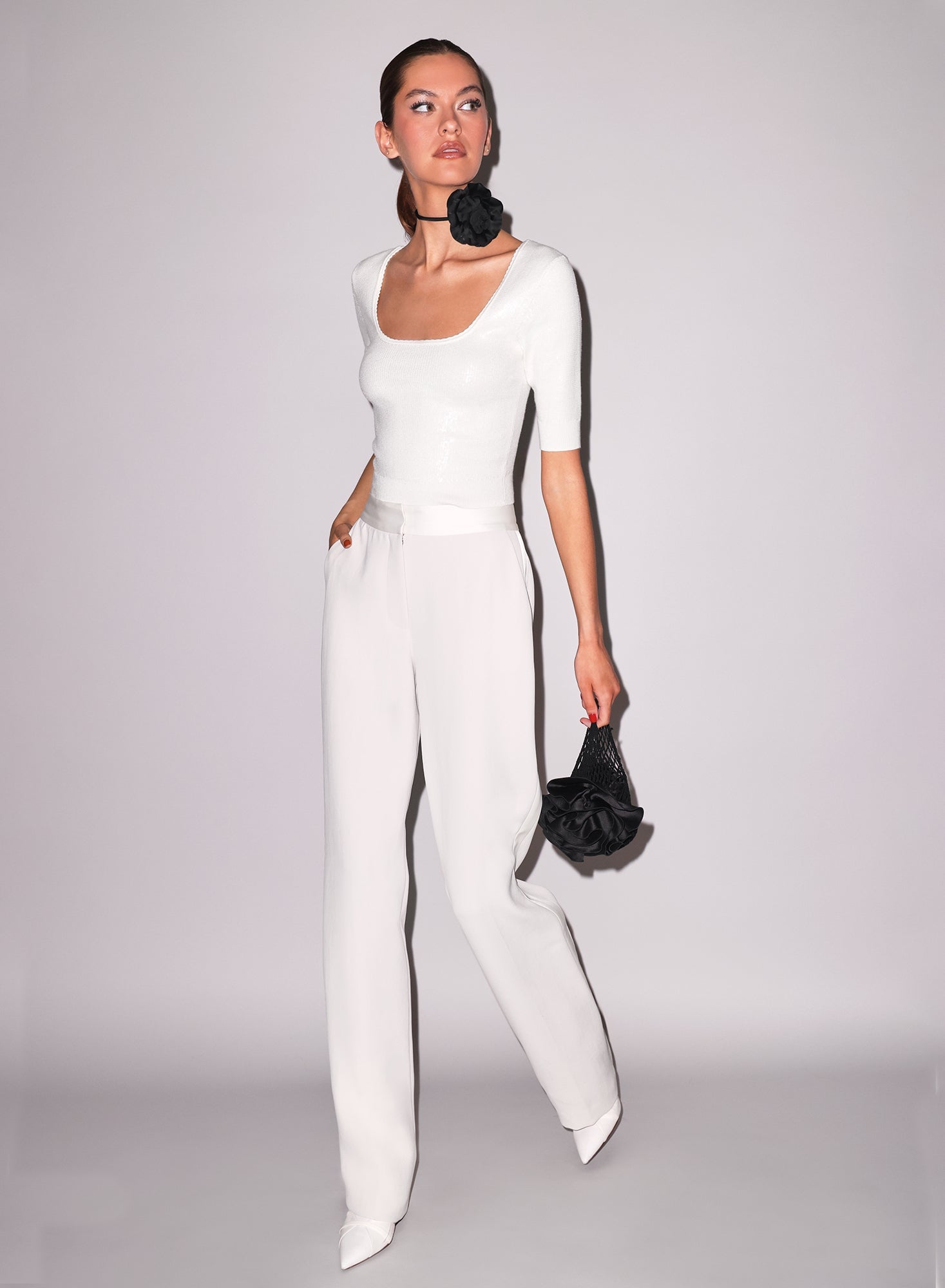 MNFDM140826065934063_2 fleur du mal Sequin Knit Scoop Neck Top - Image 2