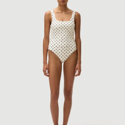 Fella Swim Harvey Full Piece | Cream Polka Navy - Image 2
