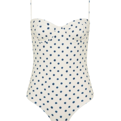Fella Swim Dolce Full Piece | Cream Polka Navy - Image 1
