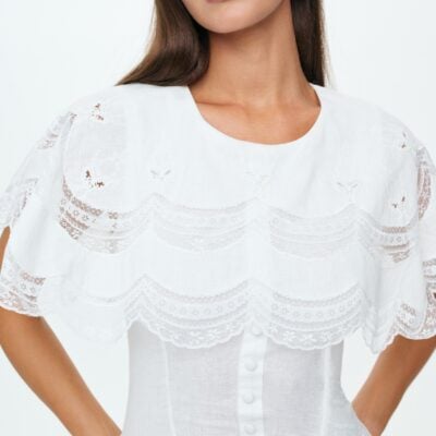 For Love & Lemons Willow Linen Midi Dress - Image 2