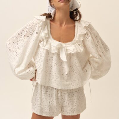 For Love & Lemons Willa Eyelet Top - Image 1