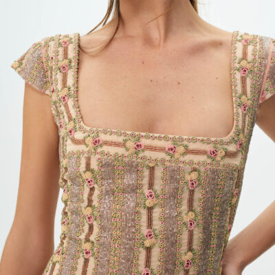 For Love & Lemons Niko Beaded Mini Dress - Image 1