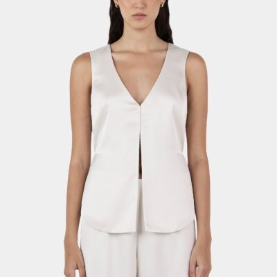 Hansen & Gretel Rey Satin Vest Ivory - Image 1