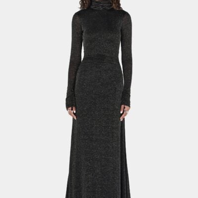 Hansen & Gretel Phoebe Maxi Dress Charcoal Lurex - Image 1