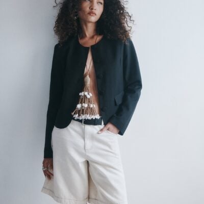 Hansen & Gretel Millard Cropped Jacket Black - Image 2