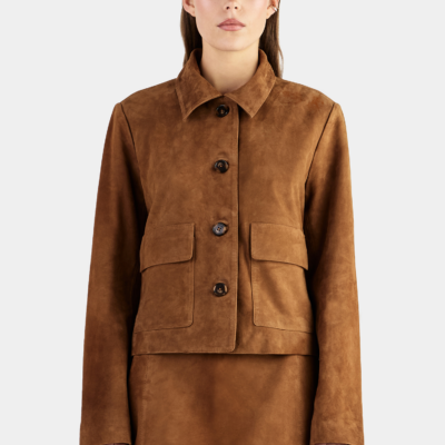 Hansen & Gretel Logan Suede Coat Tan Suede - Image 1
