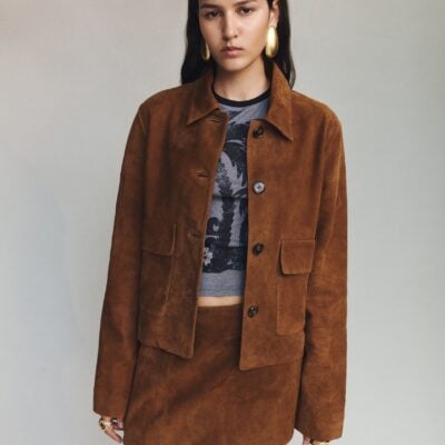 Hansen & Gretel Logan Suede Coat Tan Suede - Image 2