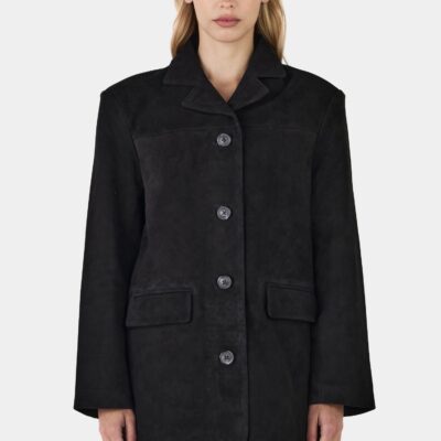 Hansen & Gretel Lennox Suede Jacket Black Suede - Image 1