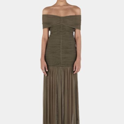 Hansen & Gretel Willa Maxi Dress Olive - Image 1