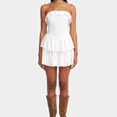 Hansen & Gretel Tula Mini Dress Prairie White - Image 1