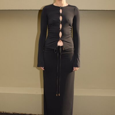 Hansen & Gretel Tina Jersey Skirt Black - Image 2