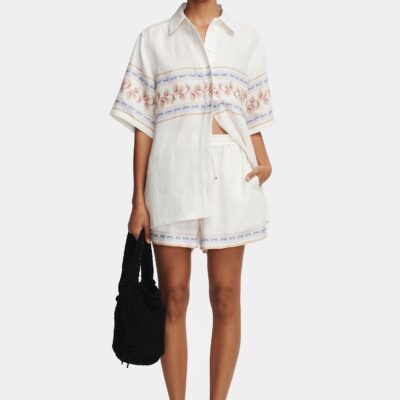 Hansen & Gretel Tilly Linen Shorts Hawaiian Tablecloth - Image 1
