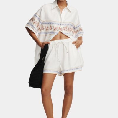 Hansen & Gretel Tilly Linen Shorts Hawaiian Tablecloth - Image 2