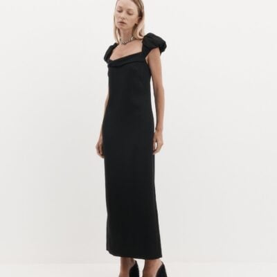 Harris Tapper Robertson Dress in Wool Tencel Suiting - Image 2