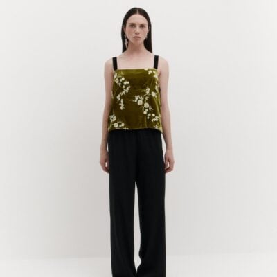 Harris Tapper Plum Top in Embroidered Velvet - Image 2