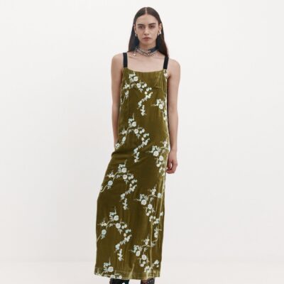 Harris Tapper Pairo Dress in Embroidered Velvet - Image 2